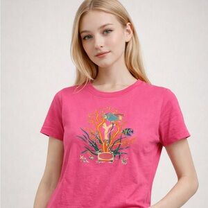 Gucci Pink Artistic Short Sleeve Tee